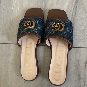 Gucci Denim Slides